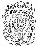 Encourage Coloring Handlettered sketch template