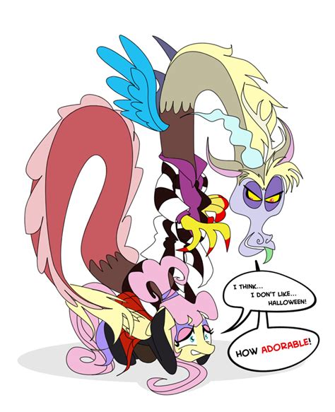 Fluttershy And Discord In Halloween Mlp Fanart By