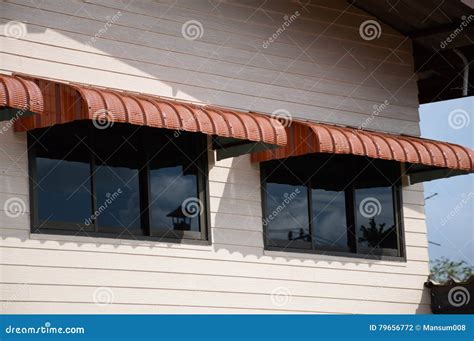 rainproof awning stock photo image  mirror home window