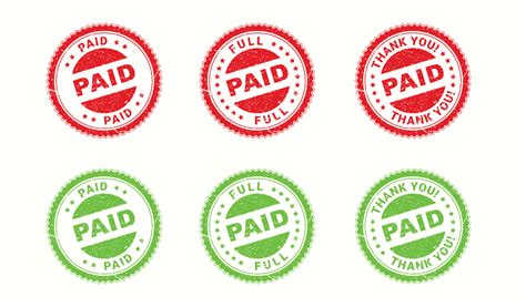 paid stamp full paid stamp rubber style paid stamp design set  vector art  vecteezy