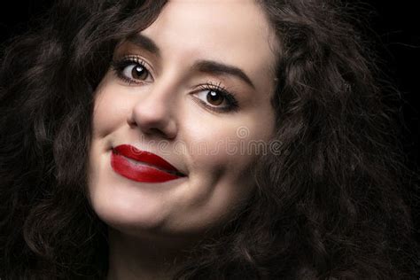 Beautiful Brunette Girl With Curly Hair Stock Image Image Of Beauty