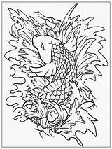 Coloring Pages Adult Koi Fish Adults Japanese Printable Realistic Print Sheets Color Book Tattoo Ocean Kids Pattern Drawing Mandala Printables sketch template