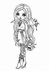 Vampire Coloring Pages Anime Girl Getcolorings Printable Color sketch template
