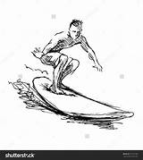 Surfer Drawing Sketch Surf Hand Surfing Sketches Surfboard Board Painting Getdrawings Drawings Pencil Sketching Vector Visit Choose sketch template