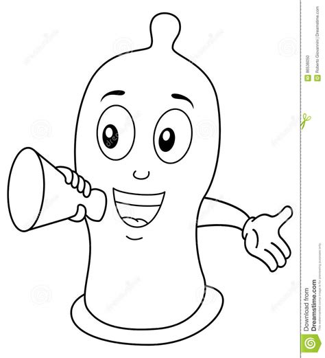 coloring condom thumbs up character vector illustration 83141738