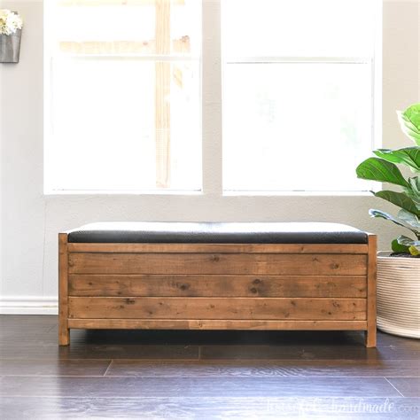 simple upholstered storage bench build plans houseful  handmade