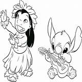 Stitch Lilo Coloring Pages Disney Dessin Printable Colorier Coloriage Ohana Imprimer Print Drawing Guitar Color Playing Getcolorings Colouring Getdrawings Elvis sketch template