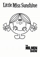 Miss Mr Men Coloring Little Pages Colouring Sunshine Popular sketch template