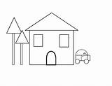 Coloring Pages Shapes Shape House Printable Kids Heart Templates Template sketch template