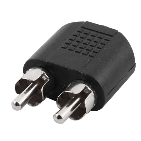 mm female jack  dual rca male audio splitter adapter connector black walmartcom