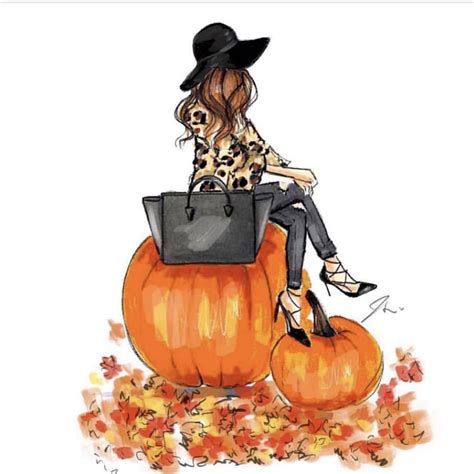 pin  carla anspach  cool illustrations fall drawings autumn