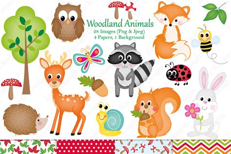 woodland clipart woodland animal graphics illustrations
