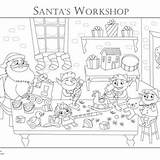 Workshop Santa Coloring Christmas Santas Pages Printable Printables Colouring Kids Activities Easy Games Sheets Polar Express Choose Board sketch template