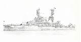 Battleship Blueprints Missouri Pearl Navsource 1044 Depicting Survived Chesley sketch template