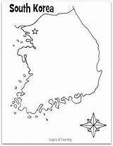 Korea Map South Korean Coloring Blank Kids Pages Country Olympics Winter Learning Geography Printable Paper Fans Olympic Several Good Games sketch template