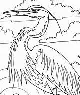 Heron Blue Coloring Pages Great Etsy Adult Digital Beach Ocean Pattern Printable sketch template