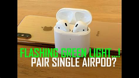 apple airpod flashing green lightissue  apple airpodpairing single airpod