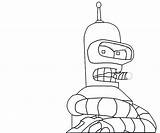 Bender Coloring Pages Futurama Relax Getcolorings Popular Another Color sketch template