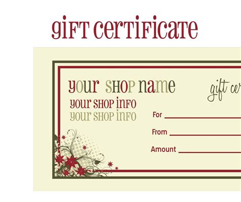 printable massage gift certificate templates