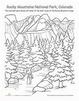 Coloring Pages Landforms Geography Kids Worksheets National Park Sequoia Sheets Color Pond Clipart Grade First Rocky Mountains Drawing Getcolorings Colouring sketch template