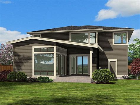 rear view   house plans modern style house plans house design
