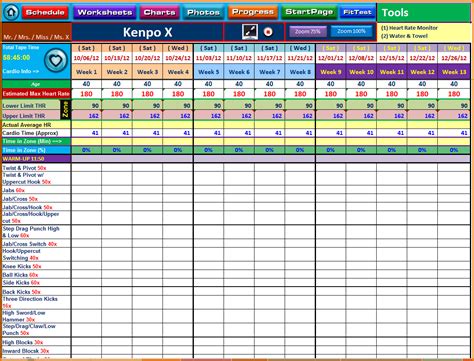 training spreadsheet template excelxocom