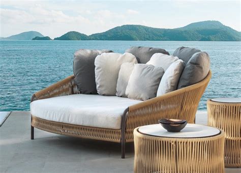 weave rounded sunbed modern garden furniture  point