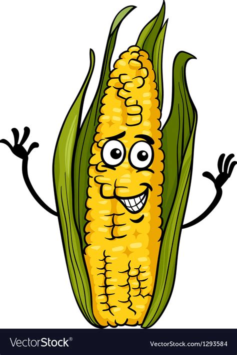 Funny Corn On Cob Cartoon Royalty Free Vector Image