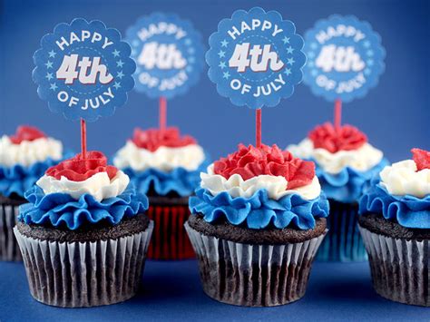 patriotic ruffled cupcakes happy 4th of july