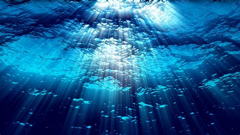 underwater ocean waves ripple  flow  light rays loop motion