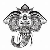 Mandala Elefante Mandalas Elefantes Zentangle sketch template