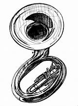Sousaphone Tuba Instrumento Musicales Instrumentos Cliparts Tubas Logos Kh Bandas sketch template