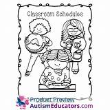 Classroom Schedules Matching Coloring Signs sketch template