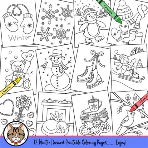 winter coloring pages   teachers