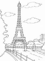 Tower Eiffel Coloring Pages Paris Choose Board sketch template