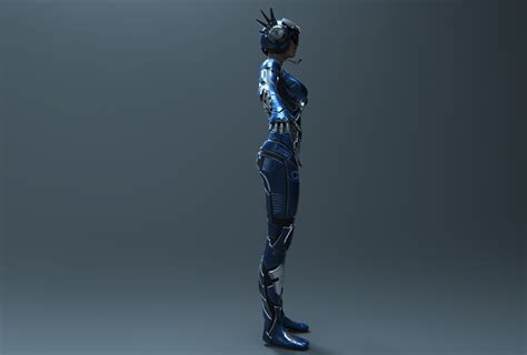 sci fi female character 3d model cgtrader