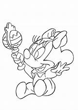Minnie Coloring Pages Mouse Printable Baby Kids Disney Da sketch template