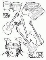 Coloring Guitar Pages Music Preschool Library Clipart sketch template
