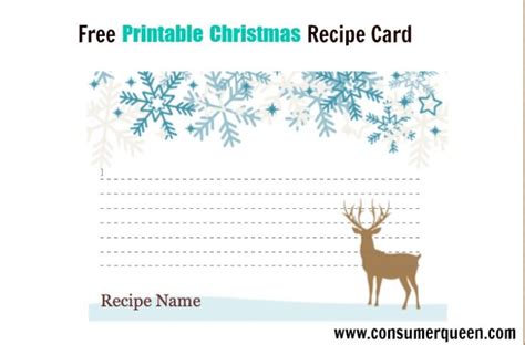 printable christmas food recipe cards