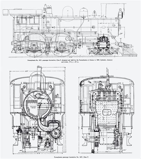 pennsylvania passenger locomotive class p blueprint   blueprint   modeling
