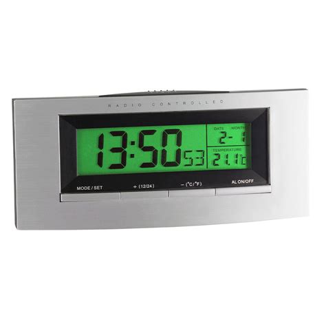 digital radio controlled alarm clock  temperature tfa dostmann
