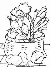 Basket Coloring Vegetable Pages Getcolorings Zelenina Ovoce sketch template
