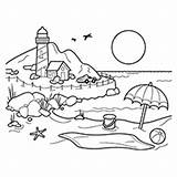 Beach Coloring 38kb 230px sketch template