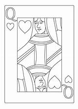 Coloring Pages Queen Hearts Heart Card Playing Cards Sheet Casino Sheets Drawing Ca Ace Explore sketch template