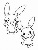 Pokemon Coloring Plusle Pages Colorear Advanced Para Minun Drawing Baby Printable Dibujos Ausmalbilder Sheets Color Pokémon Evolutions Malvorlagen Colouring Evolution sketch template
