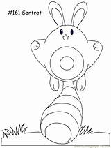 Sentret Pokemon Coloring Printable Cartoons sketch template