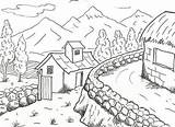 Pemandangan Alam Landschaft Mewarnai Pedesaan Sketsa Menggambar Gunung Lingkungan Jepang Pantai Hidup Landschaftszeichnungen Hitam Jembatan Malvorlagen Diwarnai Luat Berge Kinderbilder sketch template