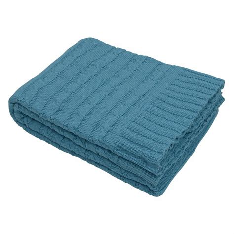 teal knitted throw xcm