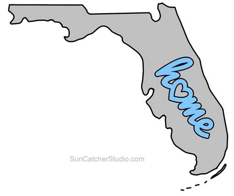 florida map outline printable state shape stencil pattern map