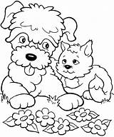Coloring Pages Kitten Printable Kittens Color Kids Cat Kitty Cute Puppy Puppies Print Little Farm Dog Bestcoloringpagesforkids Cartoon Flower Choose sketch template